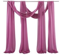 Chickwin Tinta Unita Drappeggio di Arco Nozze,2 Pezzi Sospeso Arco Matrimonio Tulle Tenda in Chiffon,Drappeggio per Arco Nuziale,Sfondo Decorazioni Matrimonio Cerimonie Feste (Bean,75x550cm)