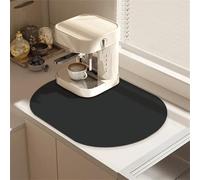 Chickwin Tinta Unita Ovale Tappetino Scolapiatti, Scolapiatti Assorbente, Tappetino Macchina Caffe Antiscivolo, Tappetini Bancone Cucina Asciugatura Rapida, Accessori Cucina (Nero,40x50cm)
