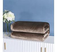Chickwin Tinta Unita Plaid di Divano Flanella Plaid in Pile Coperte Calda Plaid in Pile di Flanella Microfibra Morbida Coperte Trapunta per Divano Singolo Matrimoniale (caffè,100x120cm)