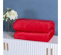 Chickwin Tinta Unita Plaid di Divano Flanella Plaid in Pile Coperte Calda Plaid in Pile di Flanella Microfibra Morbida Coperte Trapunta per Divano Singolo Matrimoniale (Rosso,120x200cm)