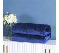 Chickwin Tinta Unita Plaid di Divano Flanella Plaid in Pile Coperte Calda Plaid in Pile di Flanella Microfibra Morbida Coperte Trapunta per Divano Singolo Matrimoniale (Blu Scuro,70x100cm)