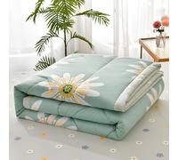 Chickwin Trapuntino Copriletto Matrimoniale Singolo, 3D Semplice Reversibile Coperta Primaverile Autunnale Trapunta Estivo Trapuntato Coperta Letto per Camera da Letto (180x200cm,Verde Naturale)