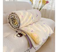 Chickwin Trapuntino Estivo Copriletto Matrimoniale Singolo, Floreale Colore puro Reversibile Comodo Leggero Coperta Trapunta Lavabile Cotone Trapuntato Coperta Camera da Letto (Farfalla,150x200cm)