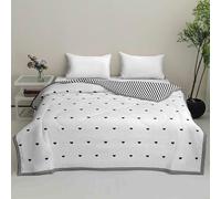 Chickwin Trapuntino Estivo Copriletto Matrimoniale Singolo, Reversibile Microfibra Comodo Leggero Coperta Trapunta Lavabile Cotone Trapuntato Coperta Camera da Letto (Cuore bianco,180x200cm)