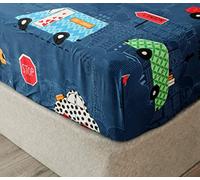 Chickwin u - Lenzuolo con angoli elasticizzati, 160 x 200 cm, per bambini, motivo cartoni animati, in microfibra, per letto a molle, materasso fino a 30 cm di altezza