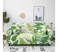 Chickwing Pianta Stampa di Foglia Copridivano Elastico 1/2/3/4 Posti, Chickw11 Copridivano Protettore Universale Braccioli Sofa Ideale per Poltrone Mobili Copridivano (Pianta Verde Pallido,3 Posti)