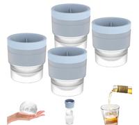 Chiclify Ice Ball, Chiclify Ice Ball Molds, Silicone Ices Balls Mold, Reusable Non-BPA Premium Silicone, Easy-Release, Fast Freeze, for Whiskey & Cocktails on the Rocks (Blue,4pcs)
