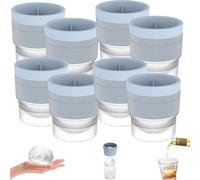 Chiclify Ice Ball, Chiclify Ice Ball Molds, Silicone Ices Balls Mold, Reusable Non-BPA Premium Silicone, Easy-Release, Fast Freeze, for Whiskey & Cocktails on the Rocks (Blue,8pcs)