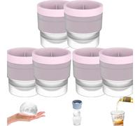 Chiclify Ice Ball, Chiclify Ice Ball Molds, Silicone Ices Balls Mold, Reusable Non-BPA Premium Silicone, Easy-Release, Fast Freeze, for Whiskey & Cocktails on the Rocks (Pink,6pcs)