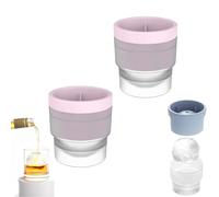 Chiclify Ice Ball, chiclify Ice Cube Mold, Easy Release Sphere Silicone Ices Cube Molds, Reusable Round for Bourbon Whiskey, Cocktails, Easy to Demould and Clean (Rosa2)