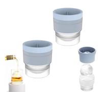 Chiclify Ice Ball, chiclify Ice Cube Mold, Easy Release Sphere Silicone Ices Cube Molds, Reusable Round for Bourbon Whiskey, Cocktails, Easy to Demould and Clean (blu2)
