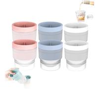 Chiclify Ice Ball, Ice Ball Molds, Easy-Release Reusable, For Whiskey, Cocktails, Soft Drinks, Milk, Fruit & Chocolate (6PCS)