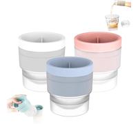 Chiclify Ice Ball, Ice Ball Molds, Easy-Release Reusable, For Whiskey, Cocktails, Soft Drinks, Milk, Fruit & Chocolate (3PCS)