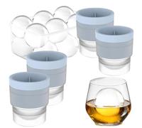 Chiclify Ice Ball Maker Mold, 2.5 Inch Reusable Silicone Large DIY Round Ice Cube Mold, Stackable Easy-Release Sphere Ice Maker with Lids, Bourbon Gifts for Men (Blue,4)