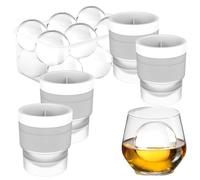 Chiclify Ice Ball Maker Mold, 2.5 Inch Reusable Silicone Large DIY Round Ice Cube Mold, Stackable Easy-Release Sphere Ice Maker with Lids, Bourbon Gifts for Men (White,4)