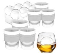 Chiclify Ice Ball Maker Mold, 2.5 Inch Reusable Silicone Large DIY Round Ice Cube Mold, Stackable Easy-Release Sphere Ice Maker with Lids, Bourbon Gifts for Men (White,6)