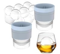 Chiclify Ice Ball Maker Mold, 2.5 Inch Reusable Silicone Large DIY Round Ice Cube Mold, Stackable Easy-Release Sphere Ice Maker with Lids, Bourbon Gifts for Men (Blue,2)