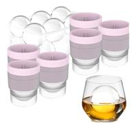 Chiclify Ice Ball Maker Mold, 2.5 Inch Reusable Silicone Large DIY Round Ice Cube Mold, Stackable Easy-Release Sphere Ice Maker with Lids, Bourbon Gifts for Men (Pink,6)