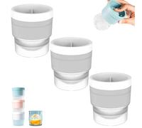 Chiclify Ice Ball Maker Mold, 3/4/6PCS Reusable Silicone Large DIY Round Ices Cube Mold, Easy Fill & Fast Freeze, Stackable Durable Easy Release Ice Cube Tray (3pcsC)