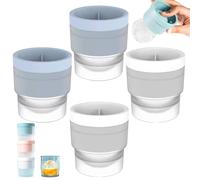 Chiclify Ice Ball Maker Mold, 3/4/6PCS Reusable Silicone Large DIY Round Ices Cube Mold, Easy Fill & Fast Freeze, Stackable Durable Easy Release Ice Cube Tray (4pcsB)