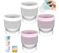 Chiclify Ice Ball Maker Mold, 3/4/6PCS Reusable Silicone Large DIY Round Ices Cube Mold, Easy Fill & Fast Freeze, Stackable Durable Easy Release Ice Cube Tray (4pcsC)