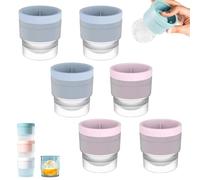 Chiclify Ice Ball Maker Mold, 3/4/6PCS Reusable Silicone Large DIY Round Ices Cube Mold, Easy Fill & Fast Freeze, Stackable Durable Easy Release Ice Cube Tray (6pcsA)