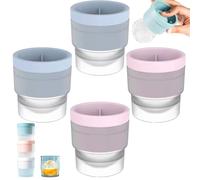 Chiclify Ice Ball Maker Mold, 3/4/6PCS Reusable Silicone Large DIY Round Ices Cube Mold, Easy Fill & Fast Freeze, Stackable Durable Easy Release Ice Cube Tray (4pcsA)