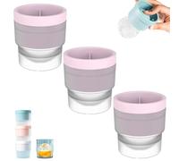 Chiclify Ice Ball Maker Mold, 3/4/6PCS Reusable Silicone Large DIY Round Ices Cube Mold, Easy Fill & Fast Freeze, Stackable Durable Easy Release Ice Cube Tray (3pcsB)