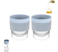Chiclify Ice Ball Maker Mold, Chiclify Ice Ball Molds, Reusable Silicone Large DIY Round Ice Cube Mold for Bourbon Whiskey, Cocktails, Easy to Demould and Clean (Blue,2pcs)