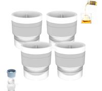 Chiclify Ice Ball Maker Mold, Chiclify Ice Ball Molds, Reusable Silicone Large DIY Round Ice Cube Mold for Bourbon Whiskey, Cocktails, Easy to Demould and Clean (White,4pcs)