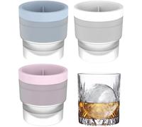 Chiclify Ice Ball Maker Mold, Reusable Silicone Large DIY Round Ice Cube Mold for Whisky, Bourbon, Cocktails, Easy Release 2.5 Inch Sphere Ice Tray (Mix)