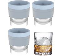 Chiclify Ice Ball Maker Mold, Reusable Silicone Large DIY Round Ice Cube Mold for Whisky, Bourbon, Cocktails, Easy Release 2.5 Inch Sphere Ice Tray (Blue)