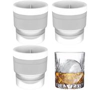 Chiclify Ice Ball Maker Mold, Reusable Silicone Large DIY Round Ice Cube Mold for Whisky, Bourbon, Cocktails, Easy Release 2.5 Inch Sphere Ice Tray (White)