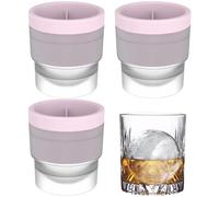 Chiclify Ice Ball Maker Mold, Reusable Silicone Large DIY Round Ice Cube Mold for Whisky, Bourbon, Cocktails, Easy Release 2.5 Inch Sphere Ice Tray (Rosa)