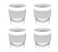 Chiclify Ice Ball Maker - Set di 4 stampi a sfera in silicone a fusione lenta da 2,4 pollici, facile da staccare, impilabili con coperchio a tenuta stagna, per cocktail e whisky (bianco)
