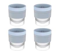 Chiclify Ice Ball Maker - Set di 4 stampi in silicone a fusione lenta da 2,4 pollici, facile da staccare, impilabili con coperchio a tenuta stagna, per cocktail e whisky (blu)