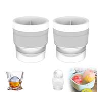 Chiclify ice ball, Reusable Silicone Large DIY Round Ice Cube, 2.5 Inch Mold for Bourbon Whiskey, Cocktails, Easy to Demould and Clean, Bourbon Gifts for Men (White,2 Pcs)