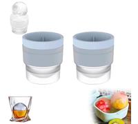 Chiclify ice ball, Reusable Silicone Large DIY Round Ice Cube, 2.5 Inch Mold for Bourbon Whiskey, Cocktails, Easy to Demould and Clean, Bourbon Gifts for Men (Blue,2 Pcs)