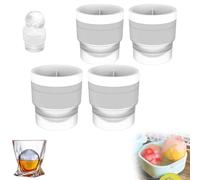 Chiclify ice ball, Reusable Silicone Large DIY Round Ice Cube, 2.5 Inch Mold for Bourbon Whiskey, Cocktails, Easy to Demould and Clean, Bourbon Gifts for Men (White,4 Pcs)