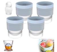 Chiclify ice ball, Reusable Silicone Large DIY Round Ice Cube, 2.5 Inch Mold for Bourbon Whiskey, Cocktails, Easy to Demould and Clean, Bourbon Gifts for Men (Blue,4 Pcs)
