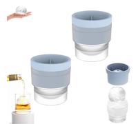 Chiclify Ice Ball, Round Ice Cube Mold, 2.5in Slow Melting Round Ice Cube Mold, Non-bpa Premium Silicone Ice Cube Molds, Easy-Release Sphere Ice Maker, For Bourbon Whiskeys, Cocktails (2pcsBlue)