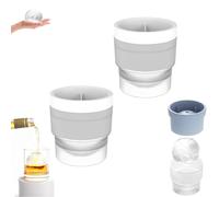 Chiclify Ice Ball, Round Ice Cube Mold, 2.5in Slow Melting Round Ice Cube Mold, Non-bpa Premium Silicone Ice Cube Molds, Easy-Release Sphere Ice Maker, For Bourbon Whiskeys, Cocktails (2pcsWhite)