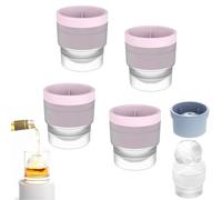 Chiclify Ice Ball, Round Ice Cube Mold, 2.5in Slow Melting Round Ice Cube Mold, Non-bpa Premium Silicone Ice Cube Molds, Easy-Release Sphere Ice Maker, For Bourbon Whiskeys, Cocktails (4pcsPink)