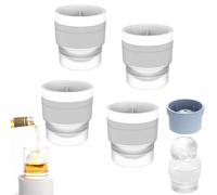Chiclify Ice Ball, Round Ice Cube Mold, 2.5in Slow Melting Round Ice Cube Mold, Non-bpa Premium Silicone Ice Cube Molds, Easy-Release Sphere Ice Maker, For Bourbon Whiskeys, Cocktails (4pcsWhite)
