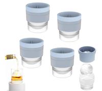 Chiclify Ice Ball, Round Ice Cube Mold, 2.5in Slow Melting Round Ice Cube Mold, Non-bpa Premium Silicone Ice Cube Molds, Easy-Release Sphere Ice Maker, For Bourbon Whiskeys, Cocktails (4pcsBlue)
