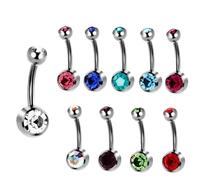 ChicLitonor 10 Pezzi Body Jewelry Crystal Ball Bull Belly Bany Bar, Argento