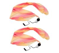 ChicLitonor 2X 50D Seta Imitato Poi Lancia Palline Morbida Sciarpa Set Donne Indiano Danza del Ventre Costume Accessori da Ballo per Entrambe Le Mani, 4