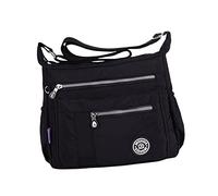 ChicLitonor Borsa a Tracolla Da Donna, Borsa a Tracolla Alla Moda, Borsa Da Donna, Borsa Tote in Nylon Impermeabile, Leggera E di Grande Capacità, Regalo per Le V, Nero