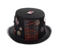 ChicLitonor Cappello a Cilindro Gotico Steampunk con Cappello da Cosplay, per Uomo E Donna Dell'era Industriale, Realizzato in Feltro Spesso, Regalo per