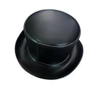 ChicLitonor Cappello a Cilindro Medievale, Cappello da Cavaliere in Stile retrò, Classico Cappello a Cilindro in PU per Costumi Cosplay, Adatto per Festival, Nero